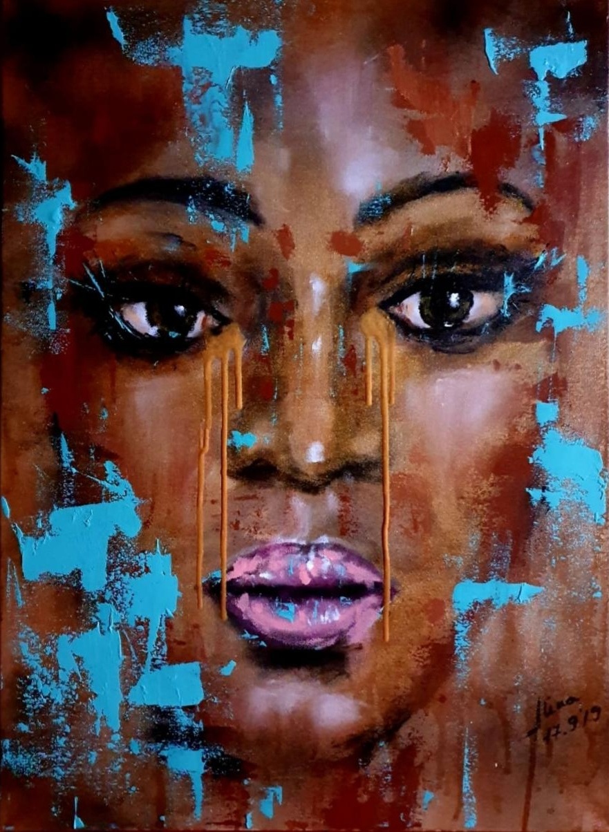 ArteDiAlina.com painting: She cries gold